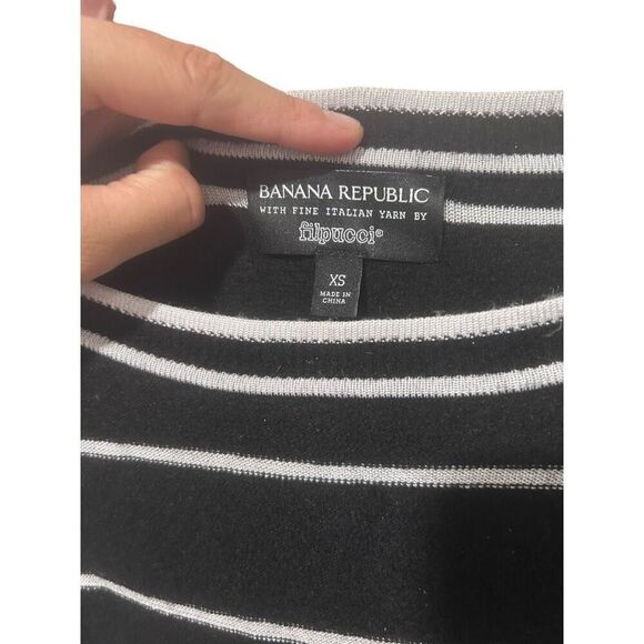 Banana Republic x Filpucci Black striped Wool Cashmere Blend Sweater Size XS - Picture 3 of 9